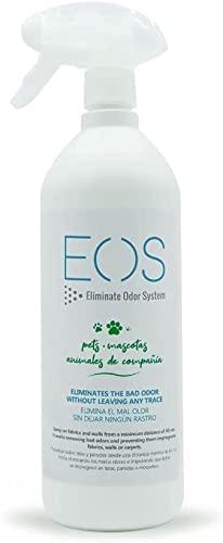 EOS (1 litro) Eliminador de olores Mascotas al instante. Anti olor orines de Perros, Gatos... Aplicar en sofás, arenero, cesped, Coche... Detergente enzimatico perros. Repelente de micciones gatos.