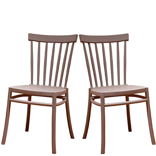 2 Sillas Windsor Color Gris, Sillas de Comedor plástico. Incluye 2 sillas. Elegantes para Cocina o Comedor, apilables y Muy Resistentes.