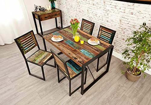 Aspen - Juego de mesa de comedor industrial de madera reciclada para comedor de 6 plazas y muebles de comedor para sala de estar, de A.S Industries, Natural, 55.1 x 31.4 x 29.5 Inches, RJMMPRADT02