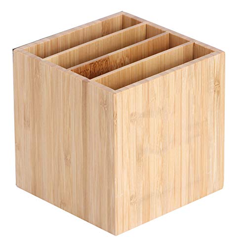 Caja de Almacenamiento, Portalápices de Madera de Bambú Cuadrado Práctico Bambú Duradero con Cierre Magnético Y Tiza para Refrigerador de Pizarra Blanca Y Accesorios de Taquilla