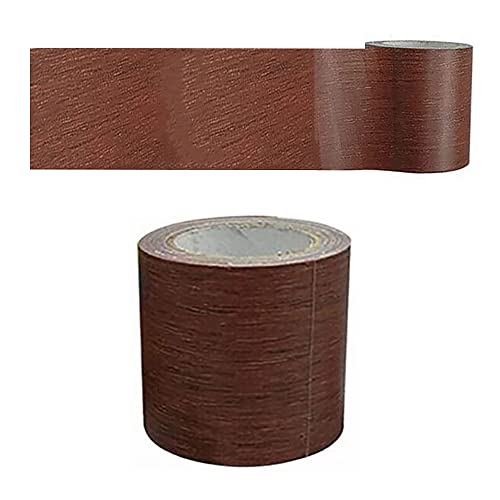 Cinta adhesiva con estampado de madera de 2.24 pulgadas x 15 pies, cinta de reparación impermeable autoadherente multiusos para muebles, puerta, piso, mesa y silla (color vino tinto)