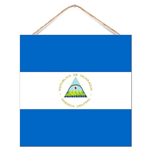 CustonCares Letrero de madera para decoración de pared de Nicaragua con diseño de mapa del estado, marinero y palé de madera, para comedor, sala de estar, casa, 12 x 12 pulgadas