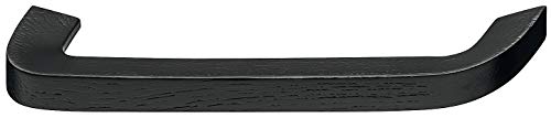 Gedotec Tirador de armario de madera de fresno para muebles de cocina – SABINE | Tirador negro barnizado | BA 224 mm | Mango de madera maciza para cajones y puertas de armario
