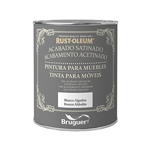 Rust-Oleum Bruguer Pintura para Muebles Satinado Blanco Algodón 750 ml