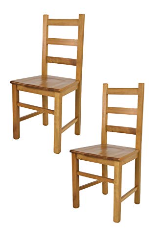 t m c s Tommychairs - Set 2 sillas Rustica para Cocina y Comedor, Estructura en Madera de Haya Color Roble y Asiento en Madera