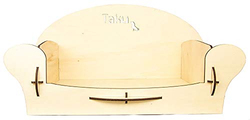 Taku Tk04Pln - Cama para Perros sillón de Madera, tamaño pequeño, Base Interior de 32 x 55 cm, Color Madera Natural, S, Madera Natural Clara