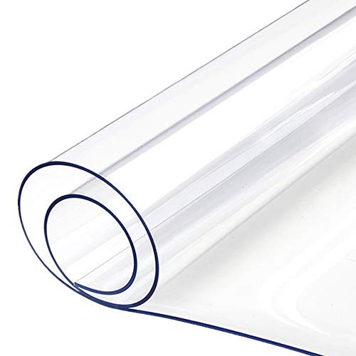 Yizunnu - Mantel protector de mesa de PVC transparente, suave e impermeable, de 1,5 mm, madera pvc, transparente, 60x120cm