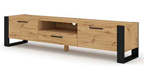 BIM Furniture Nuka - Mueble bajo para TV (200 cm, roble Artisan)