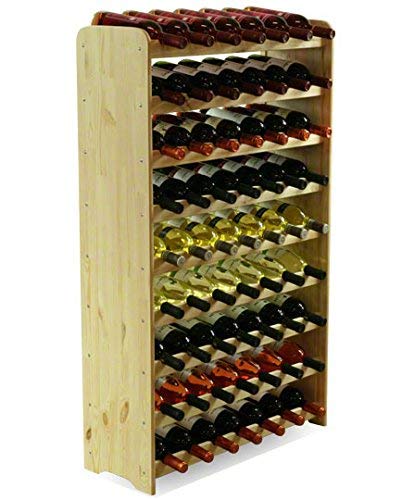 MODO24 Botellero para 63 Botellas, Madera, Sin Tratar, 118,4x72,2x26,5 cm, 8