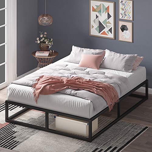 Estructura de cama metálica ZINUS Joseph 25 cm | Base para colchón | Somier de láminas de madera | Almacenamiento debajo de la cama | 150 x 190 cm | Negro