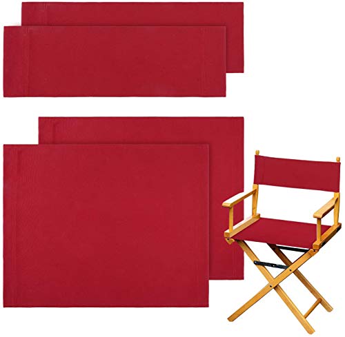 STAY GENT 2 Juegos Directores Sillas Reemplazo Lona Asiento Taburete Directors Chair Replacement Covers, Rojo