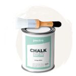 PECTRO Pintura a la Tiza para Muebles sin lijar 750ml + Brocha de madera especial Pack - Pintura para Madera - Pintura Chalk Paint Efecto Tiza Colores (Blanco Antiguo)
